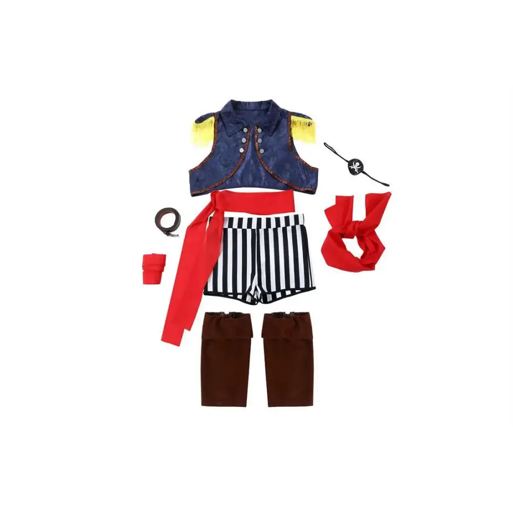 Halloween Adult Men’s Caribbean Pirates Cosplay Makeup Ball Sailor Stage Performance Dress