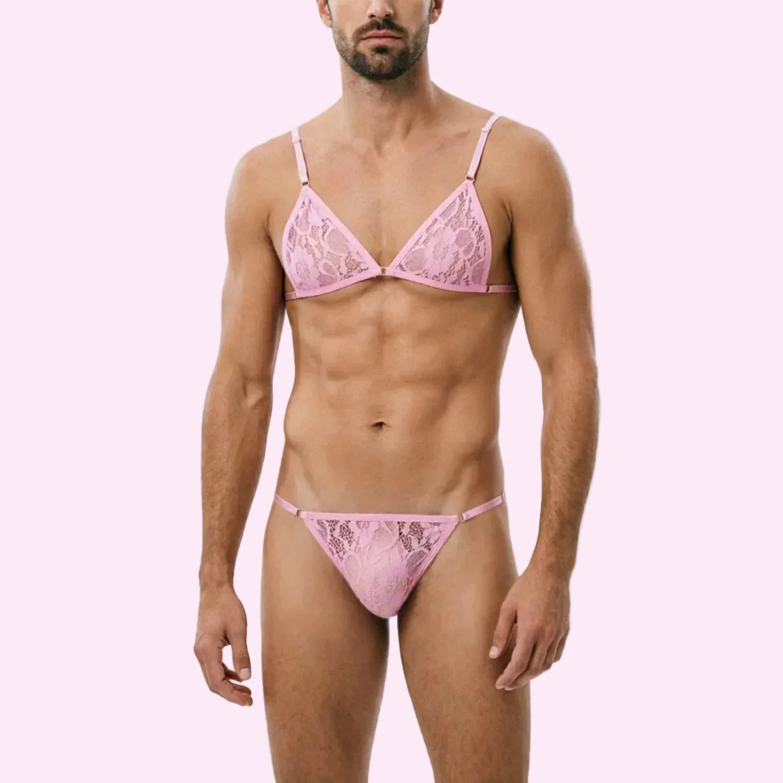 Men’s Sexy Bra Underwear Sets Men Belt Lace Lingerie BDSM Chest Strap Sex Lingerie Sissy Outfit Men Crop Top
