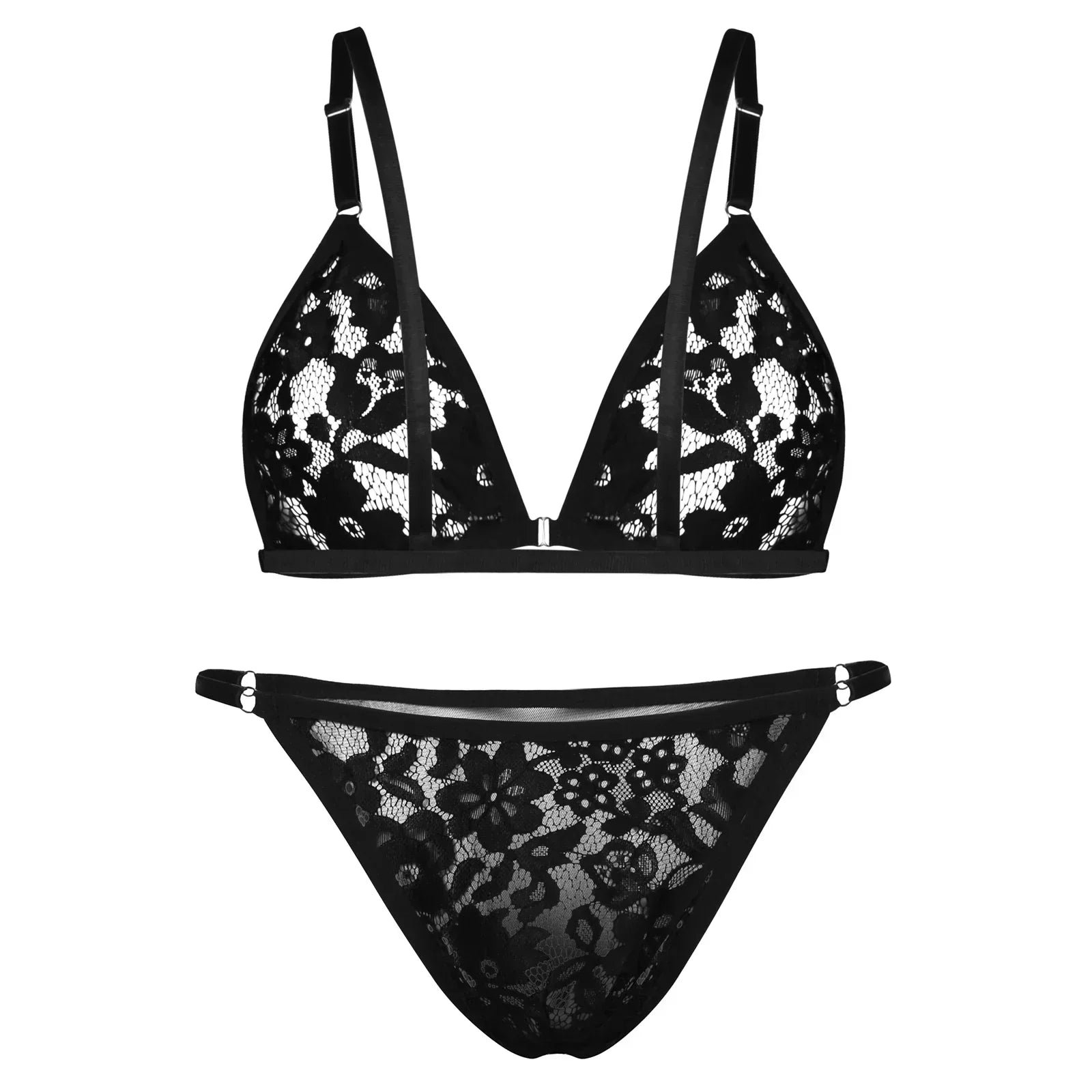 Men’s Sexy Bra Underwear Sets Men Belt Lace Lingerie BDSM Chest Strap Sex Lingerie Sissy Outfit Men Crop Top - black