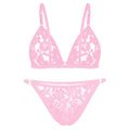 Men’s Sexy Bra Underwear Sets Men Belt Lace Lingerie BDSM Chest Strap Sex Lingerie Sissy Outfit Men Crop Top - Pink / S