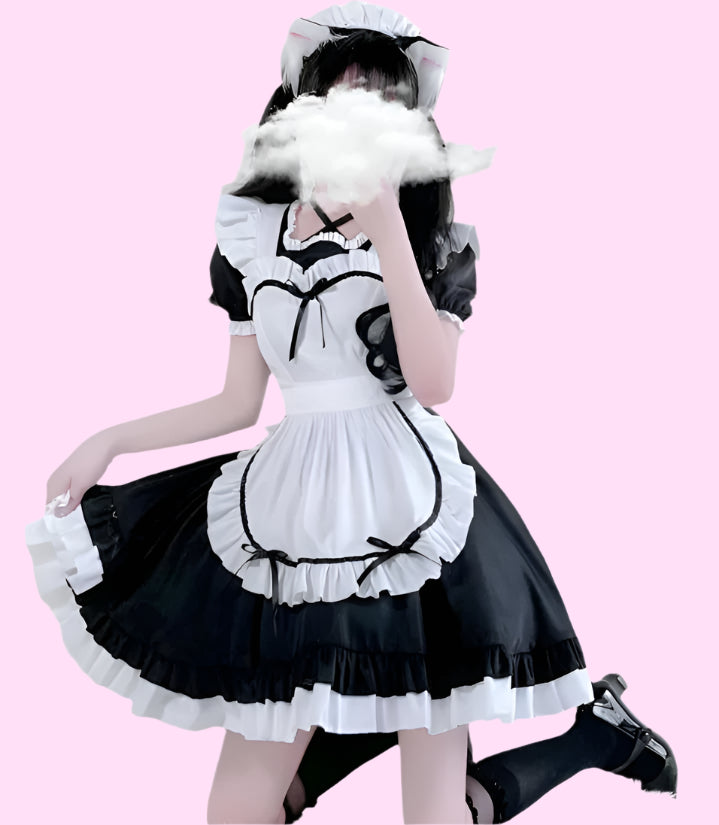 Black Anime Maid Outfit