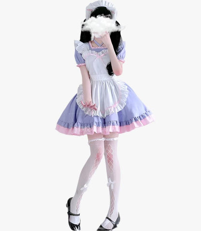 Purple Anime Maid Outfit