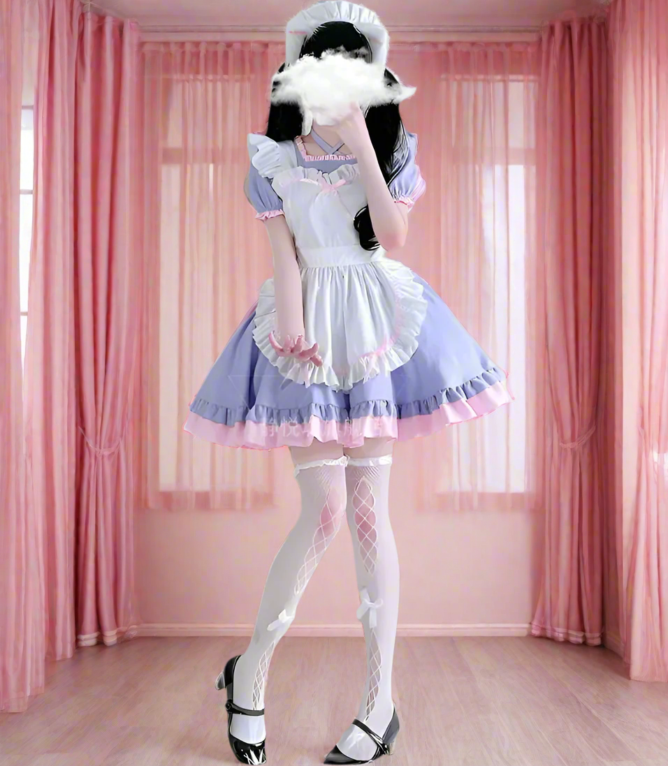 Purple Anime Maid Outfit