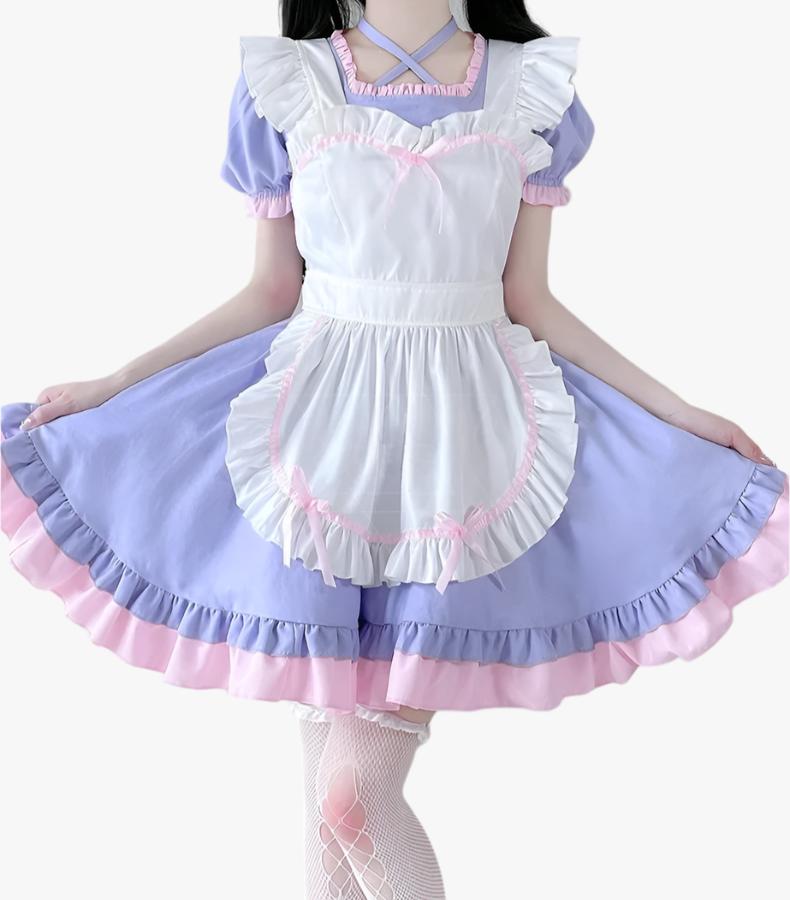 Purple Anime Maid Outfit