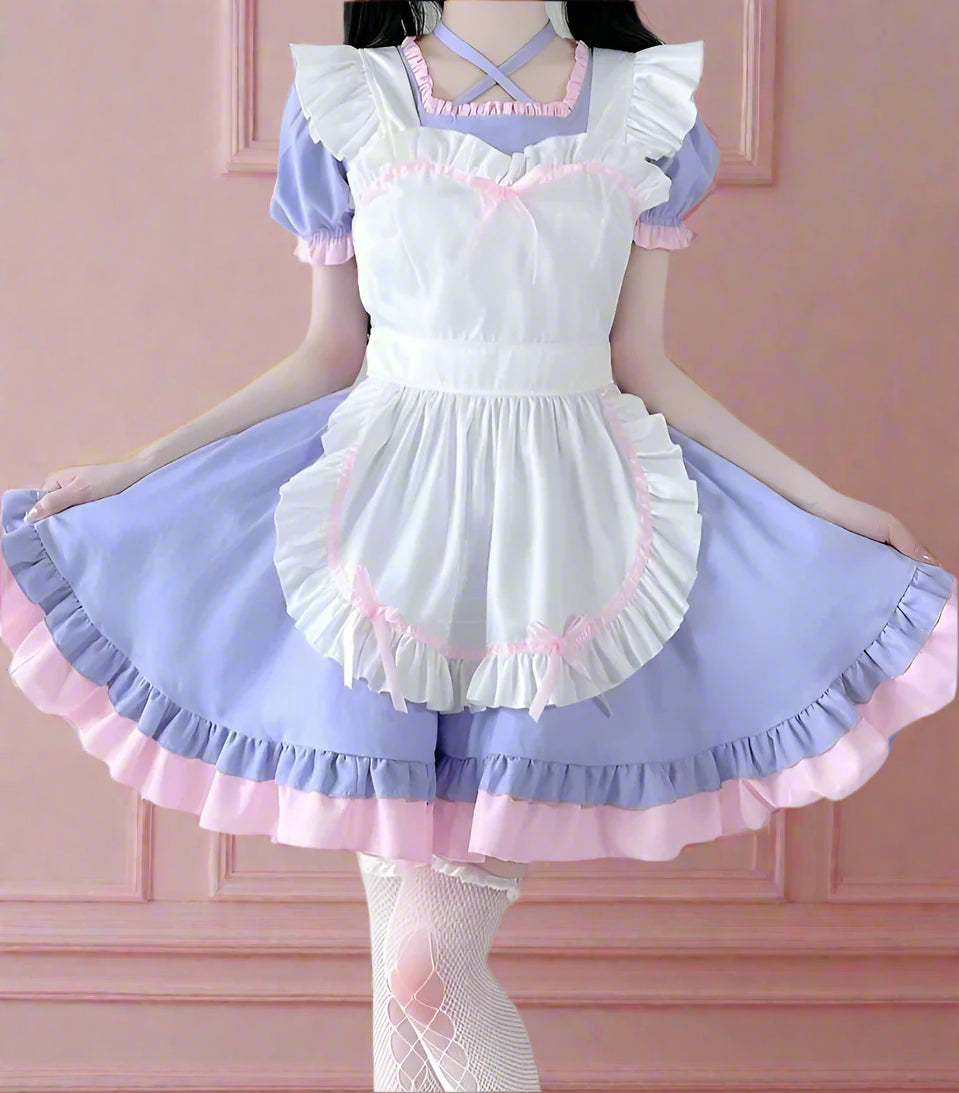 Purple Anime Maid Outfit