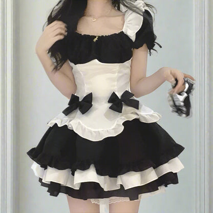 Costumes de Cosplay de femme de chambre d'Halloween S-5XL tablier noir et blanc robe Lolita tenue de fête de scène de princesse tenue de femme de chambre lingerie sexy de Cosplay