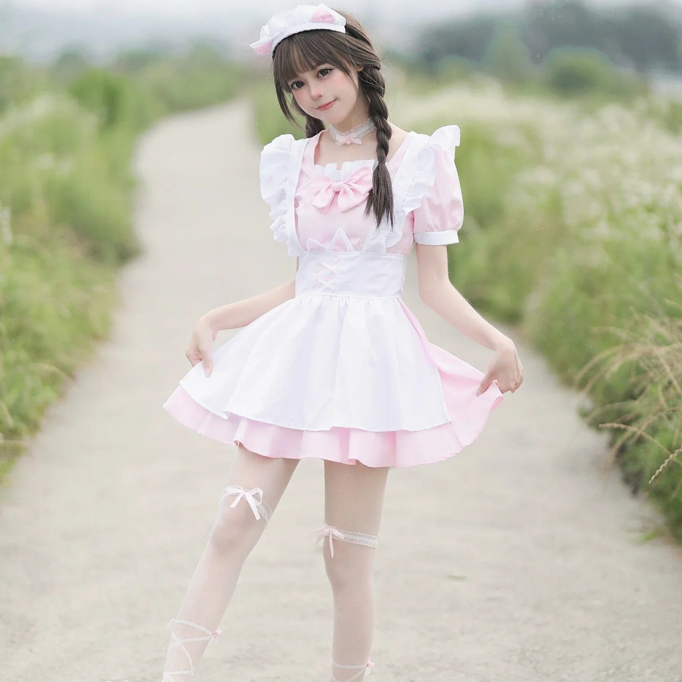Kawaii Pink Cat Maid Outfit