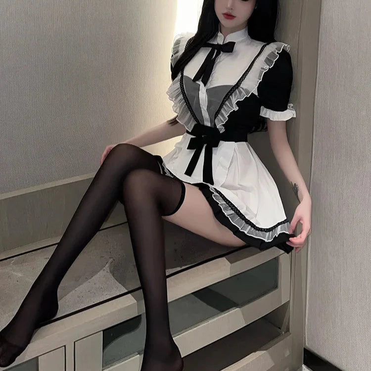 Elegant House Maid Outfit - Black / S - Outfit