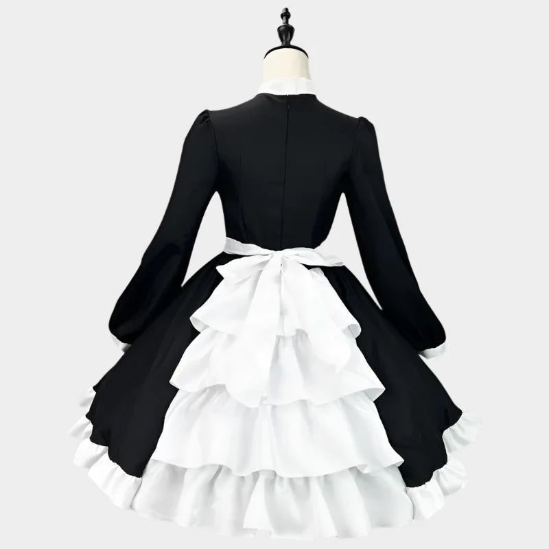 Elegant Long-Sleeves Black Maid Outfit - Outfit