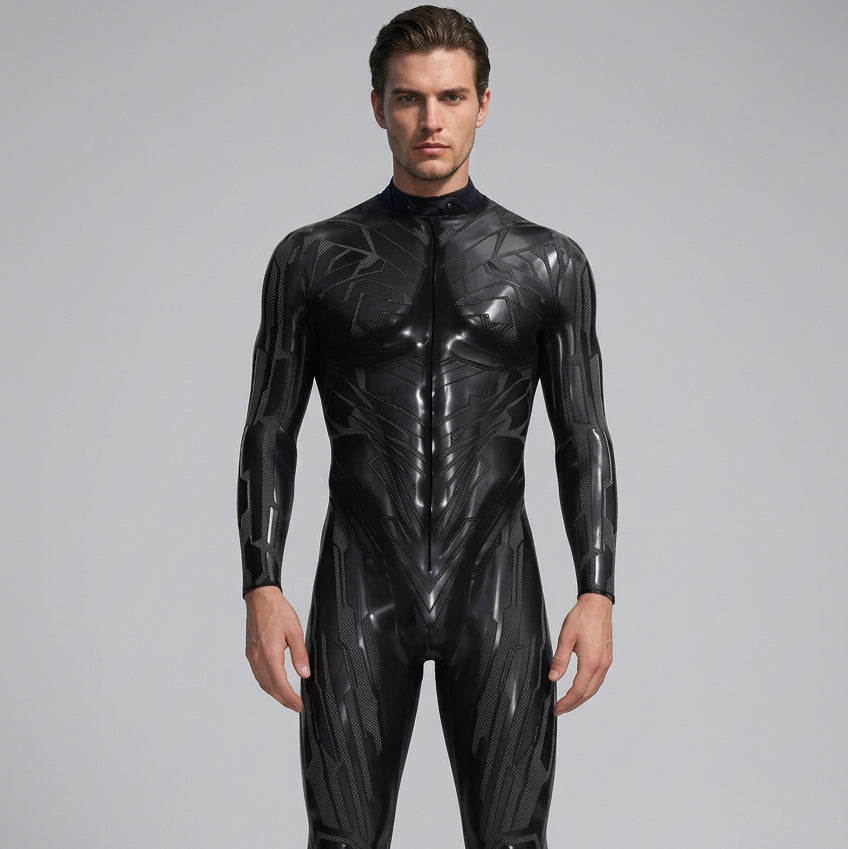 Men’s Cyber mechanical Armor Bodysuit Punk Cosplay Bodysuit Steampunk Costume Halloween Party Show Festival Performance
