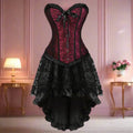 Gothic Lace Corset Sexy Outfit - Red / S - Outfit