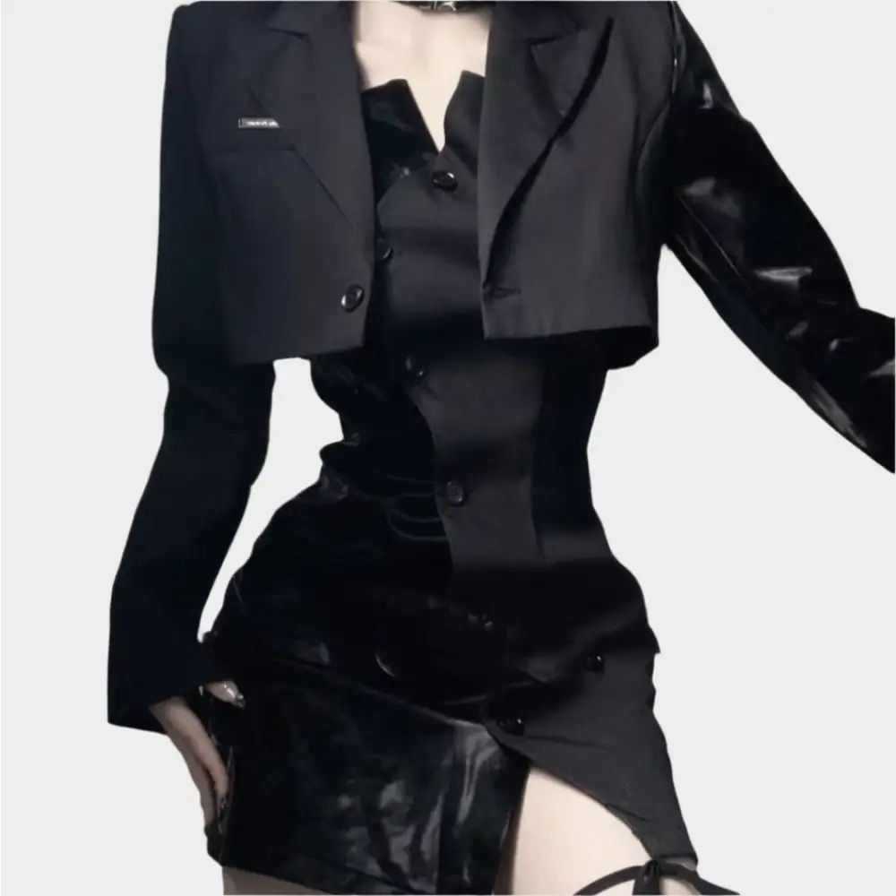 Gothic Secretary Blazer Dress Outfit - Outfit