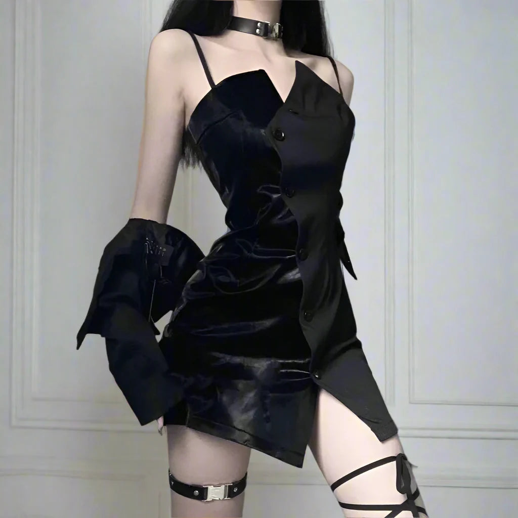 Gothic Secretary Blazer Dress Outfit - Outfit