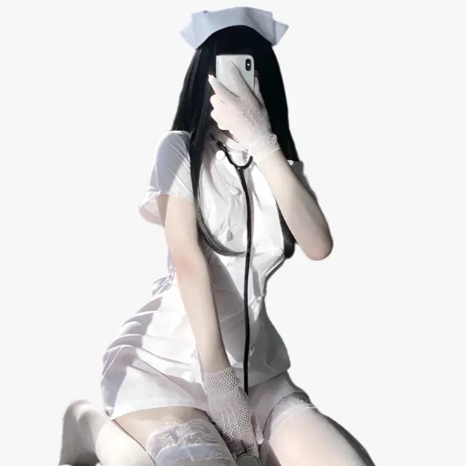 Japanese White Nurse Outfit - White / One Size - Outfit