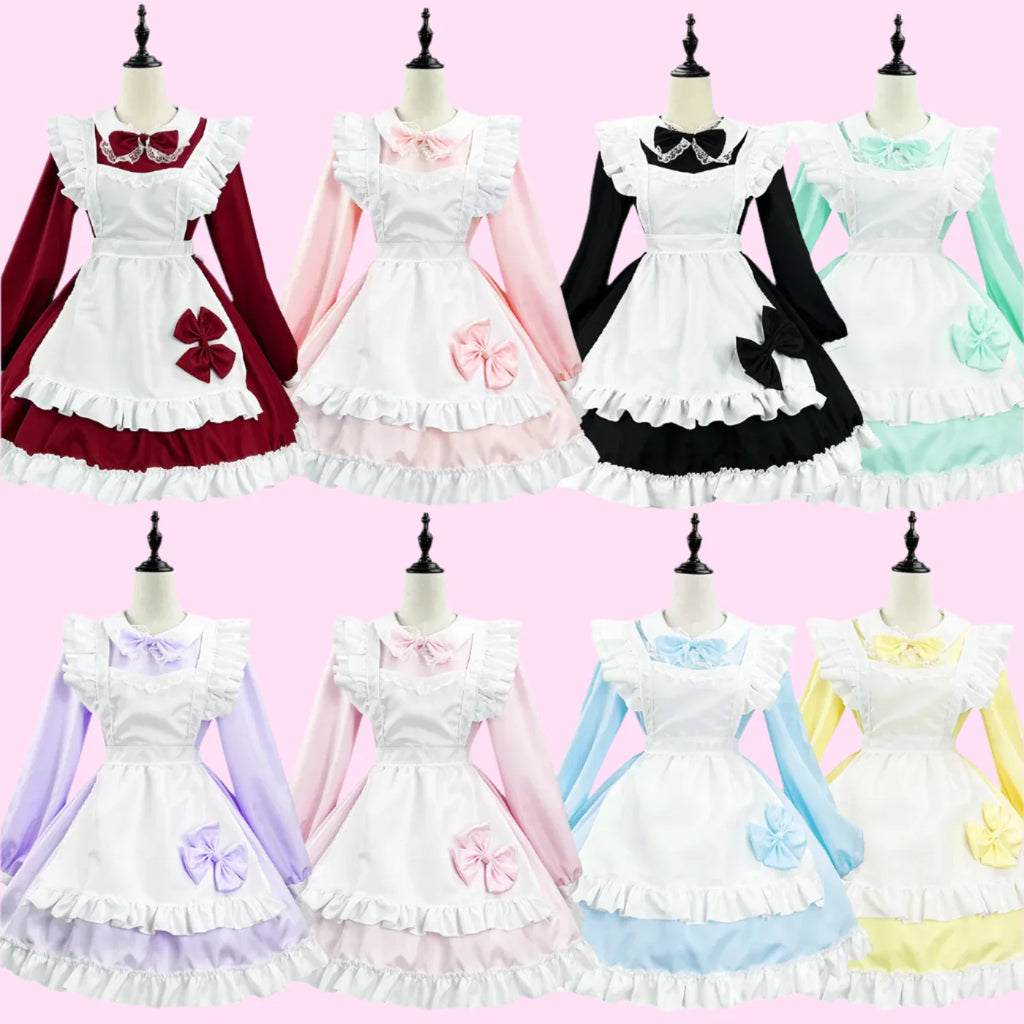 Long Sleeve Ruffle Apron Maid Outfit - Outfit
