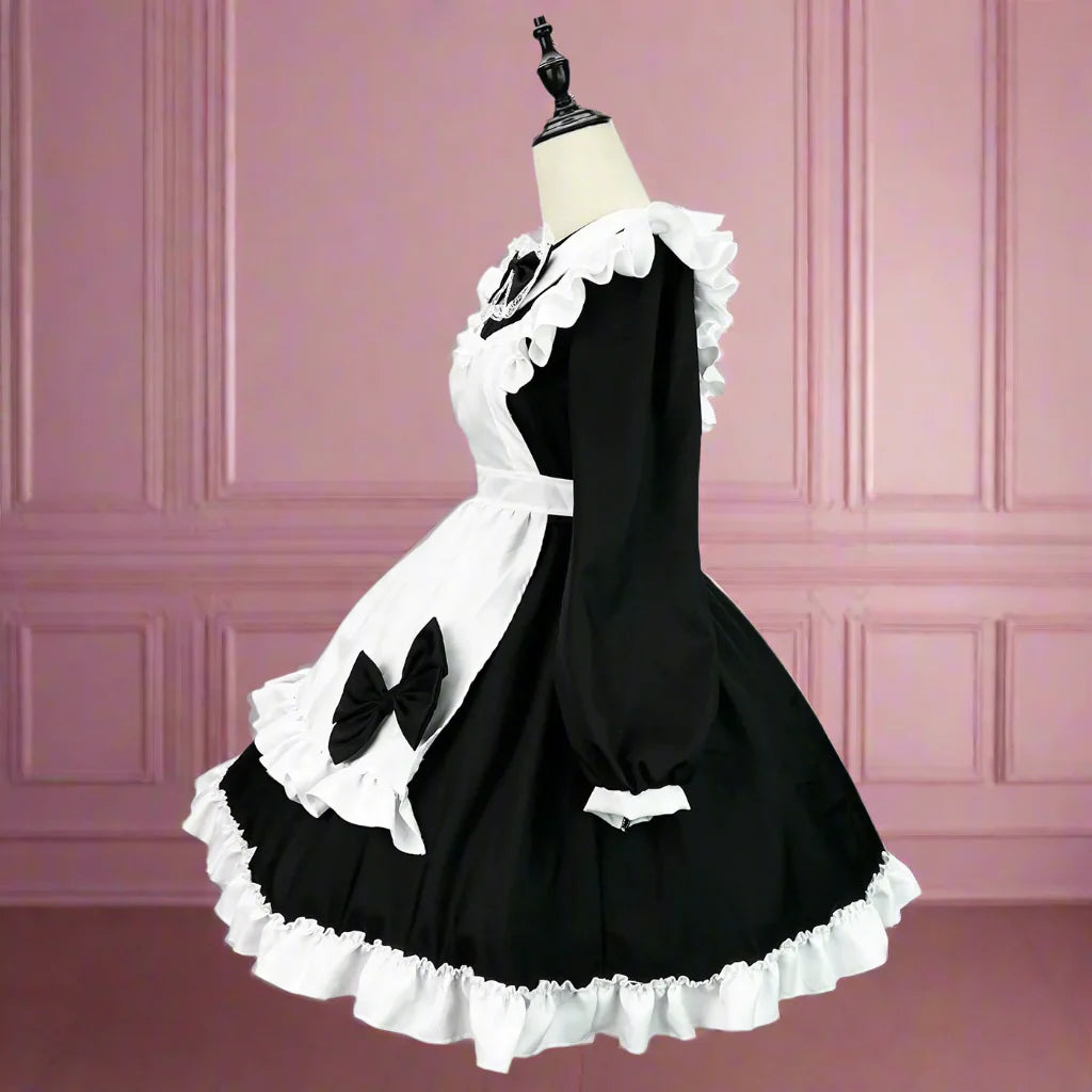 Long Sleeve Ruffle Apron Maid Outfit - Outfit