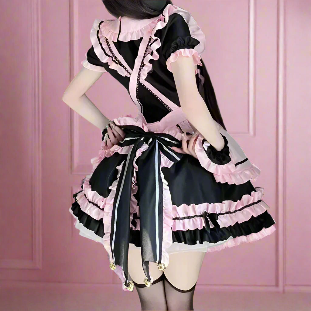 Pink and Black French Maid Outfit