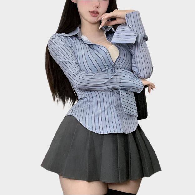 Sexy Striped Secretary Outfit