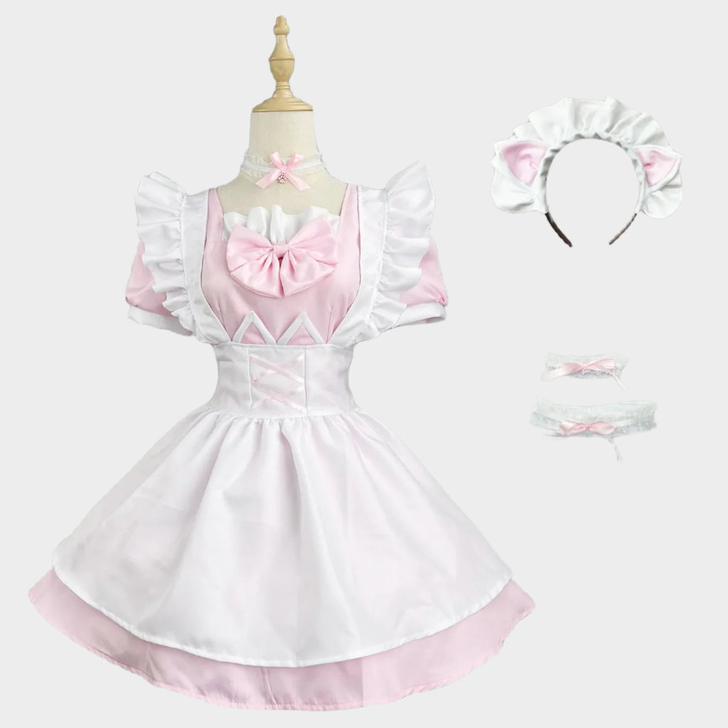 Kawaii Pink Cat Maid Outfit