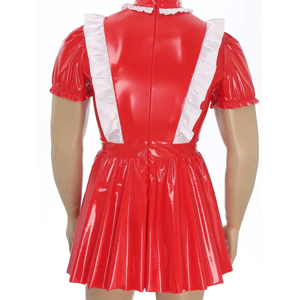 Male Glossy Apron Dress Outfit - Outfit