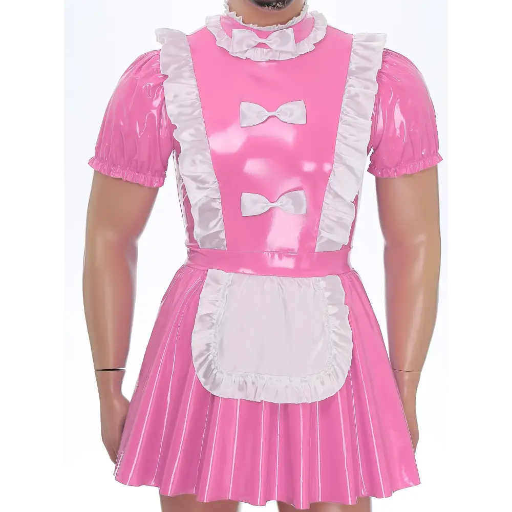 Male Glossy Apron Dress Outfit - Outfit