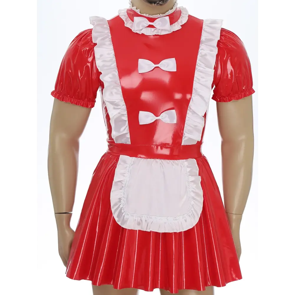 Male Glossy Apron Dress Outfit - Outfit
