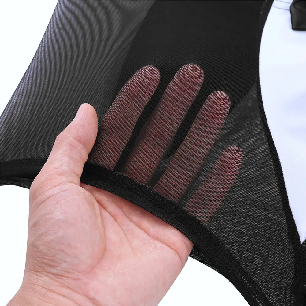 Men Erotic Tuxedo Uniform Waiter Sexy Halloween Role Play Costume Outfit Cute Briefs With Bowknot Collar Cuff Sissy