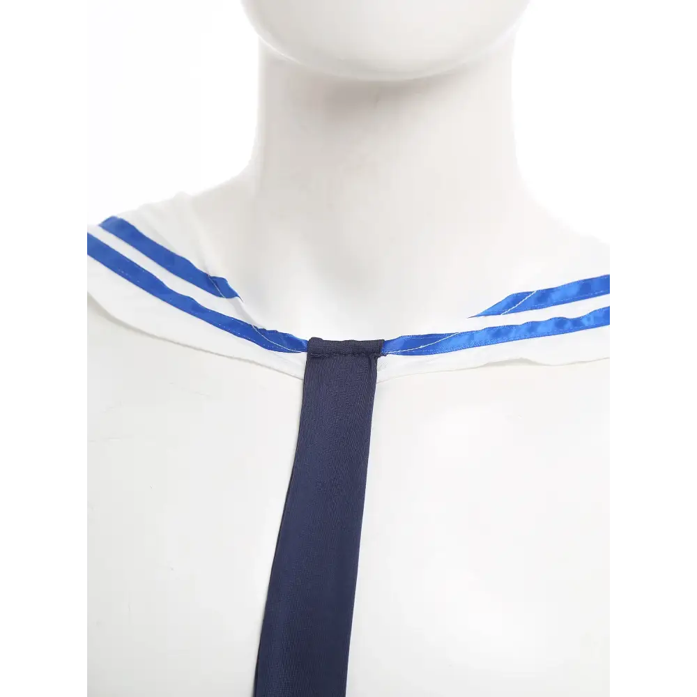 Men Navy Sailor Suit Costume Sets Collar with Necktie Bulge Pouch Boxer Shorts Fancy Dress Up Halloween Sailor Captain
