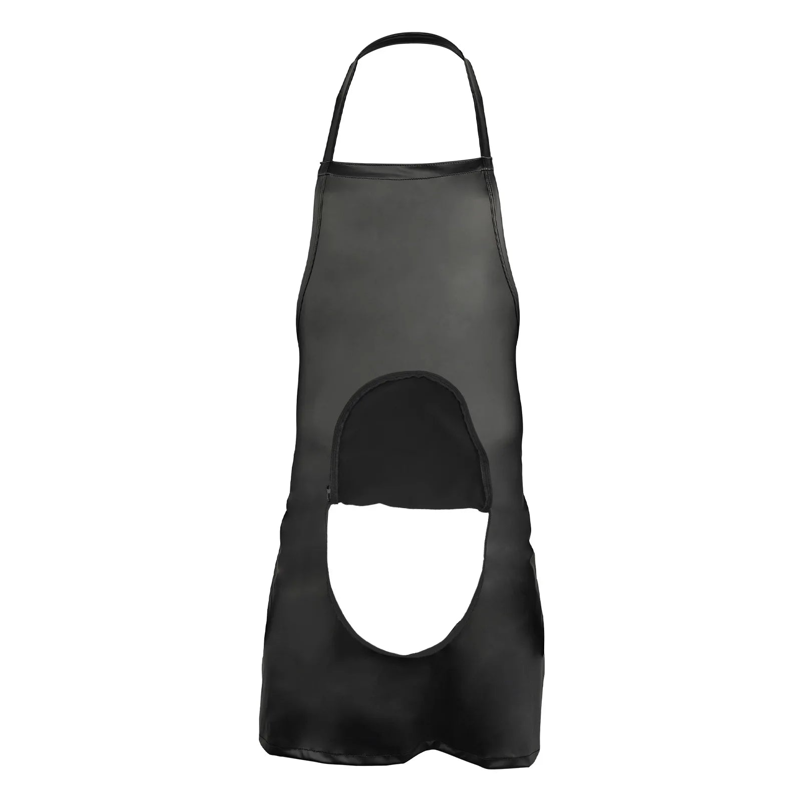 Men’s Halloween Cosplay Costume Chef Lingerie with Zipper Open Crotch Leather Apron Nightclub Stage Sexy Waiter Cosplay