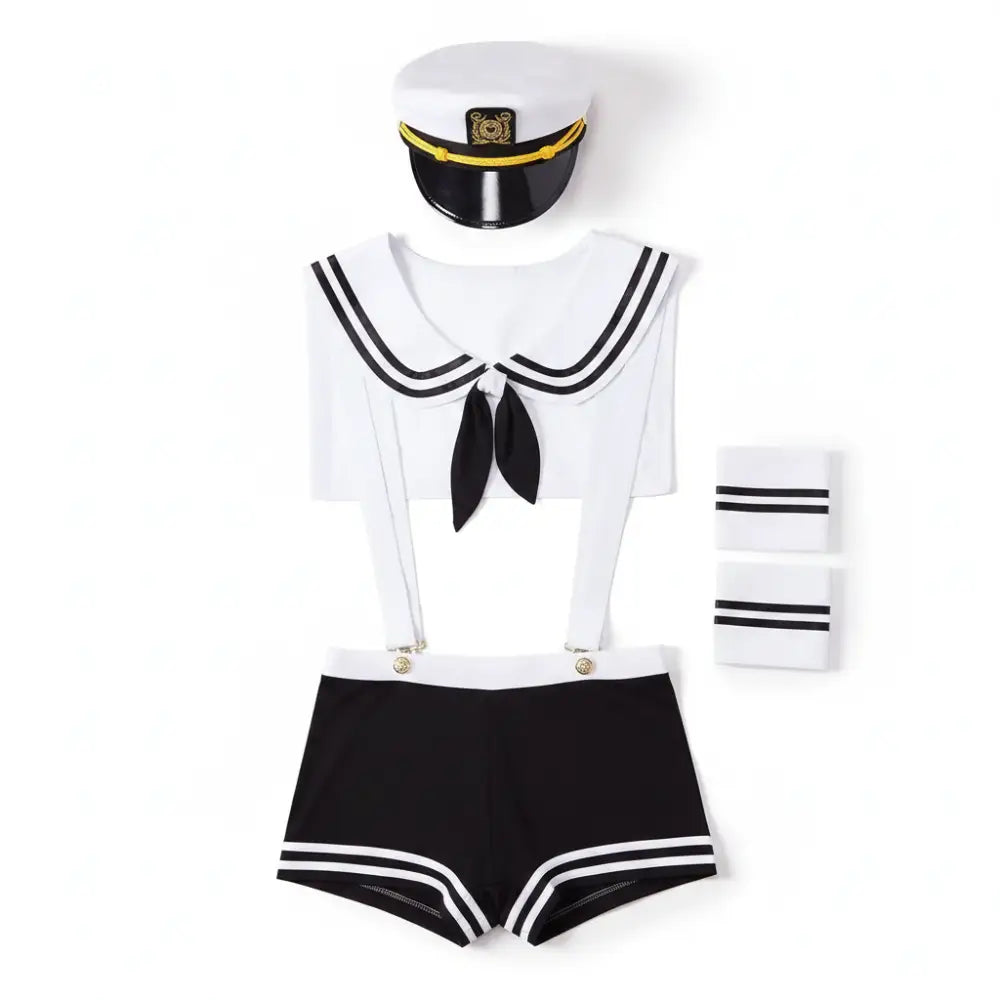 Mens Navy Sailor Maid Outfit - White / One Size - Outfit