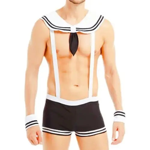 Mens Navy Sailor Maid Outfit - White / One Size - Outfit