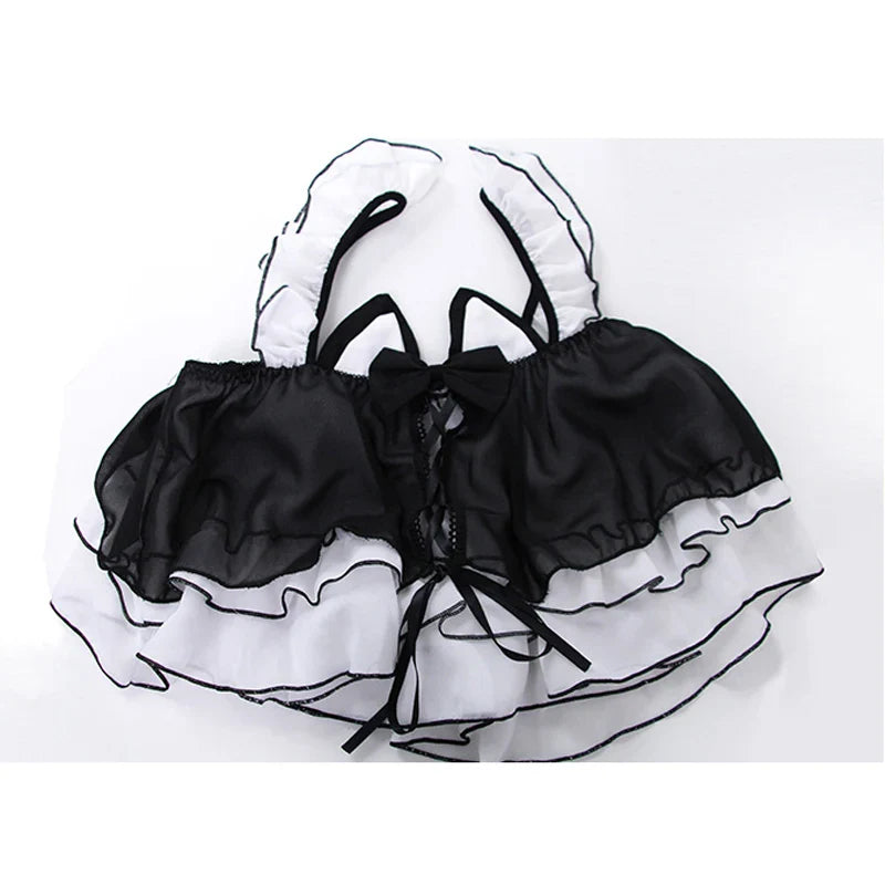 Naughty Two-Piece Black Cat Maid Outfit - Black / One Size - Outfit