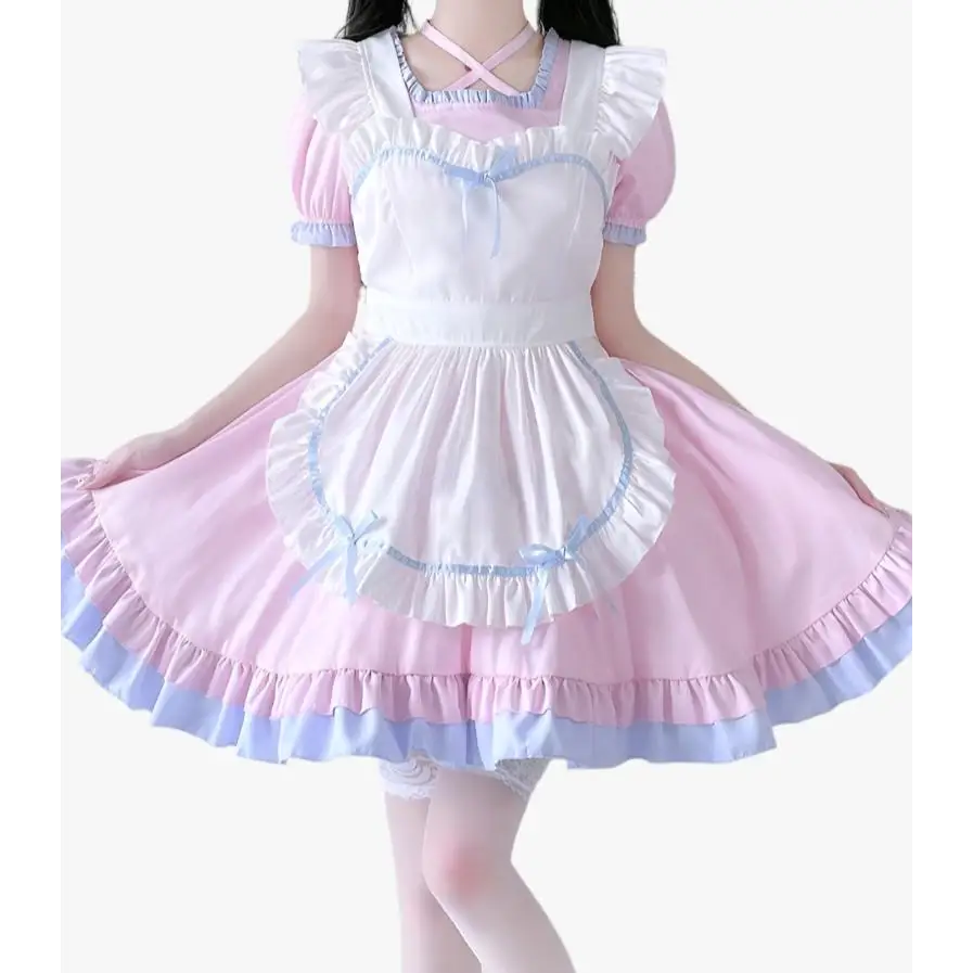 Pink Anime Maid Outfit - Pink / S - Outfit