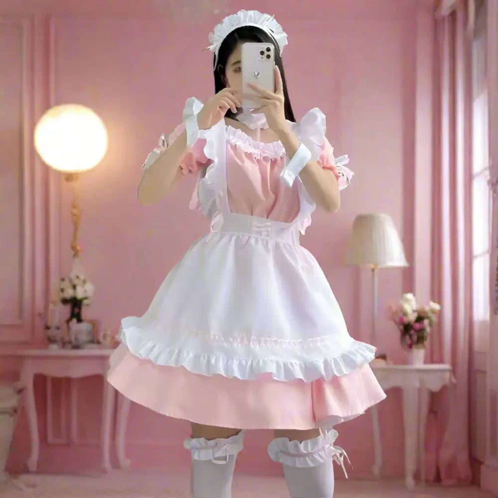 Pink Japanese Maid Outfit - Pink / S - Outfit