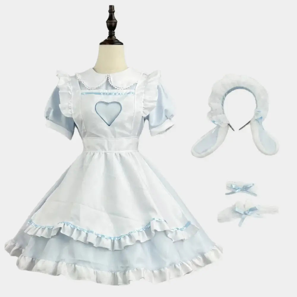 Kawaii Light Blue Bunny Maid Outfit - Light Blue / S - Outfit