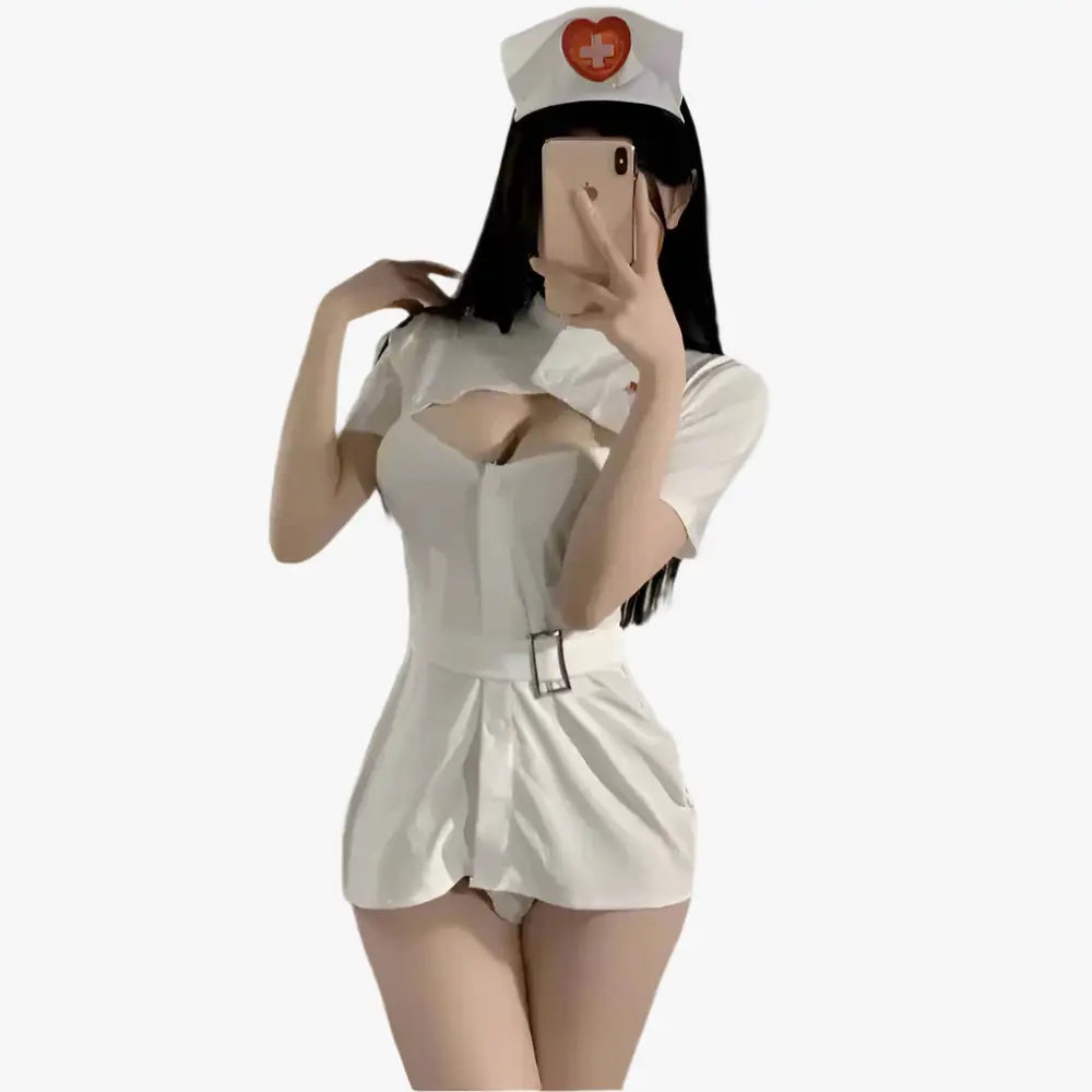Plus Size White Nurse Outfit - Outfit