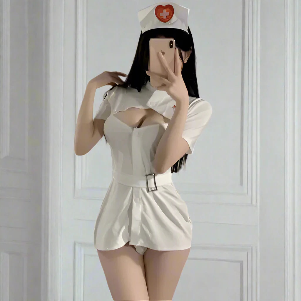 Plus Size White Nurse Outfit - White / M - Outfit