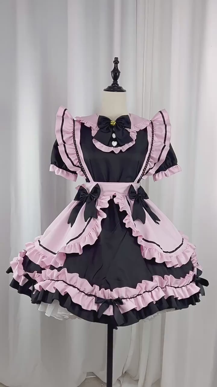 Pink and Black French Maid Outfit