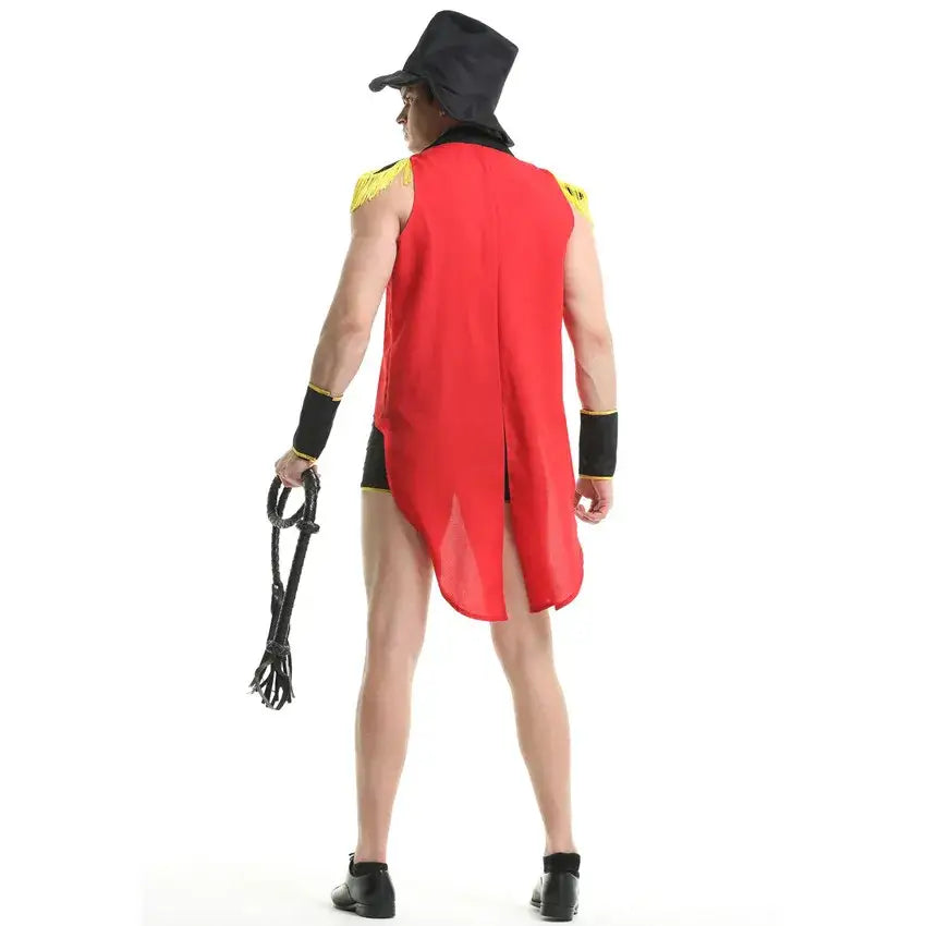 Circus Handsome Clown Lion Tamer Costume Party Trainer Magician Dress Up Suit Halloween Sexy Cosplay Uniform Stage