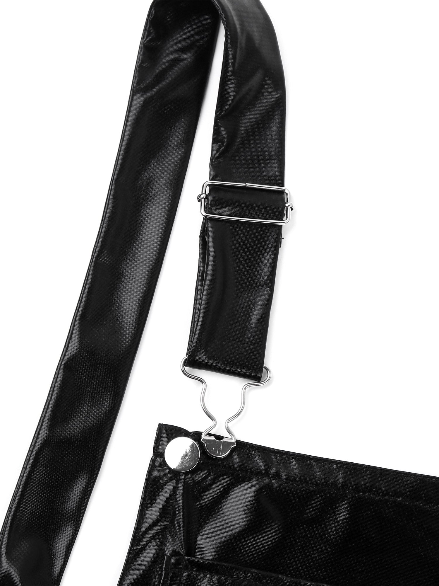 Sexy Men Bodysuit One-piece Wetlook Leather Short Jumpsuit Romper Halloween Carnival Club Modern Playsuit Dancewear