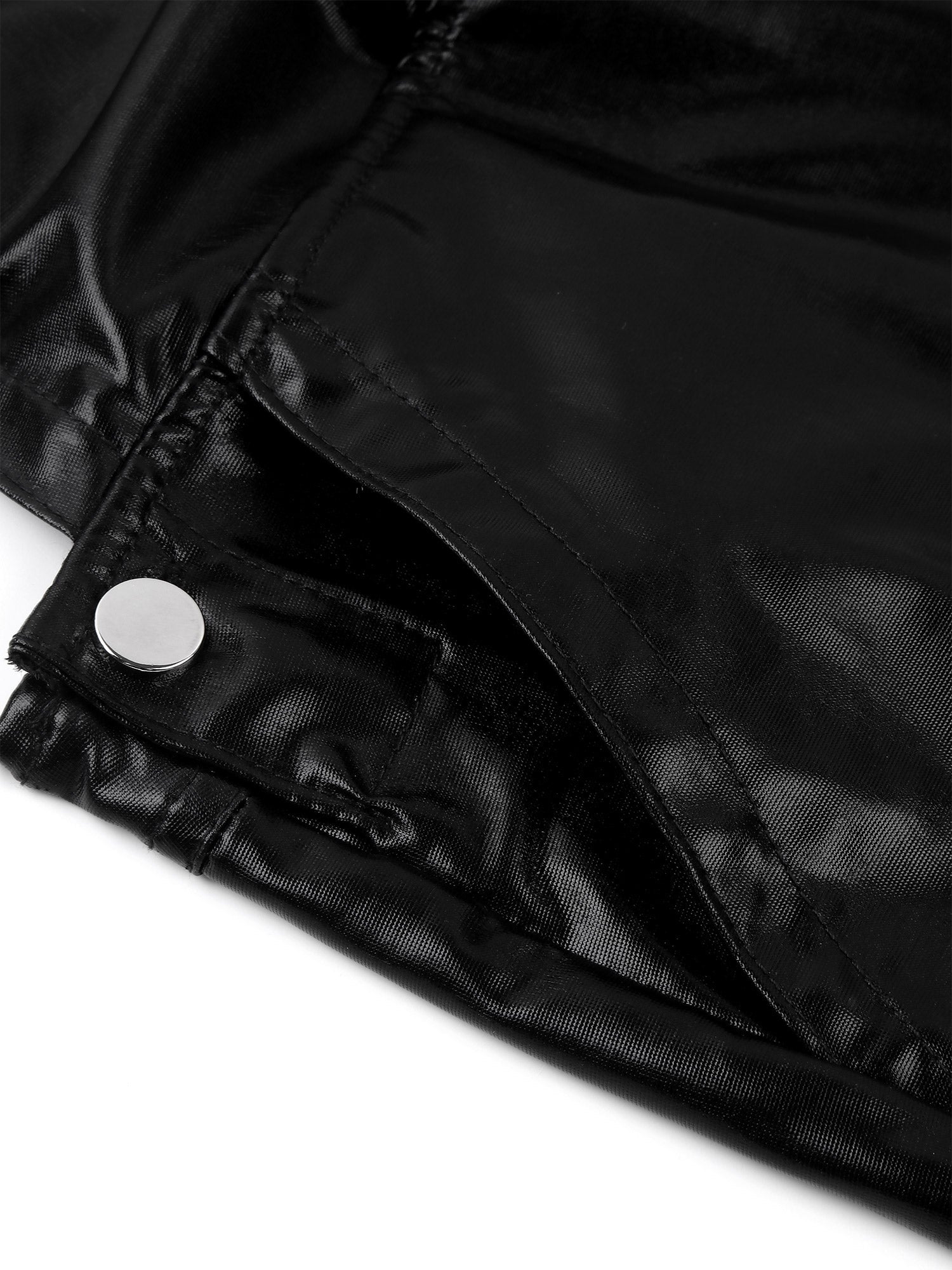 Sexy Men Bodysuit One-piece Wetlook Leather Short Jumpsuit Romper Halloween Carnival Club Modern Playsuit Dancewear