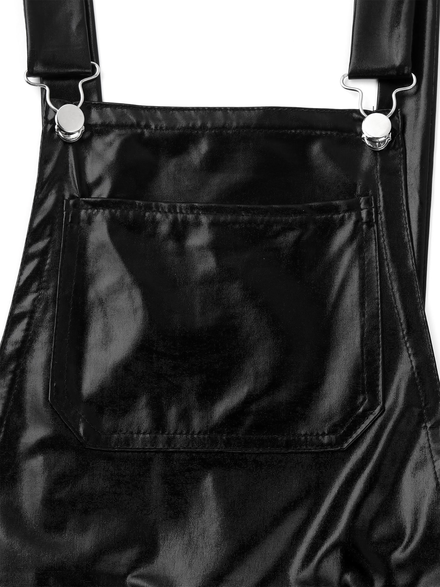 Sexy Men Bodysuit One-piece Wetlook Leather Short Jumpsuit Romper Halloween Carnival Club Modern Playsuit Dancewear