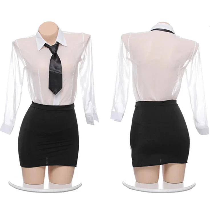 Sexy Stockings Secretary Outfit - Black & White / One Size - Outfit
