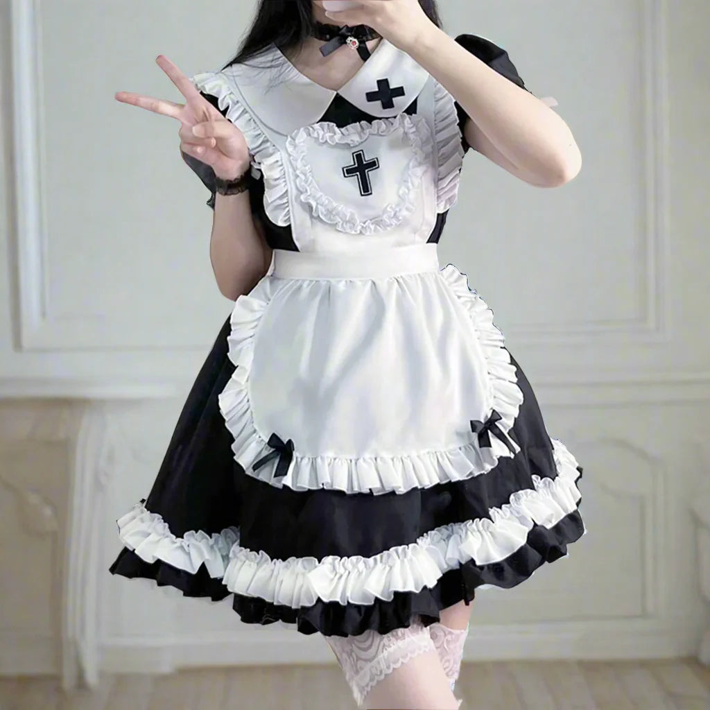Sexy Victorian Maid Outfit - Black / S - Outfit