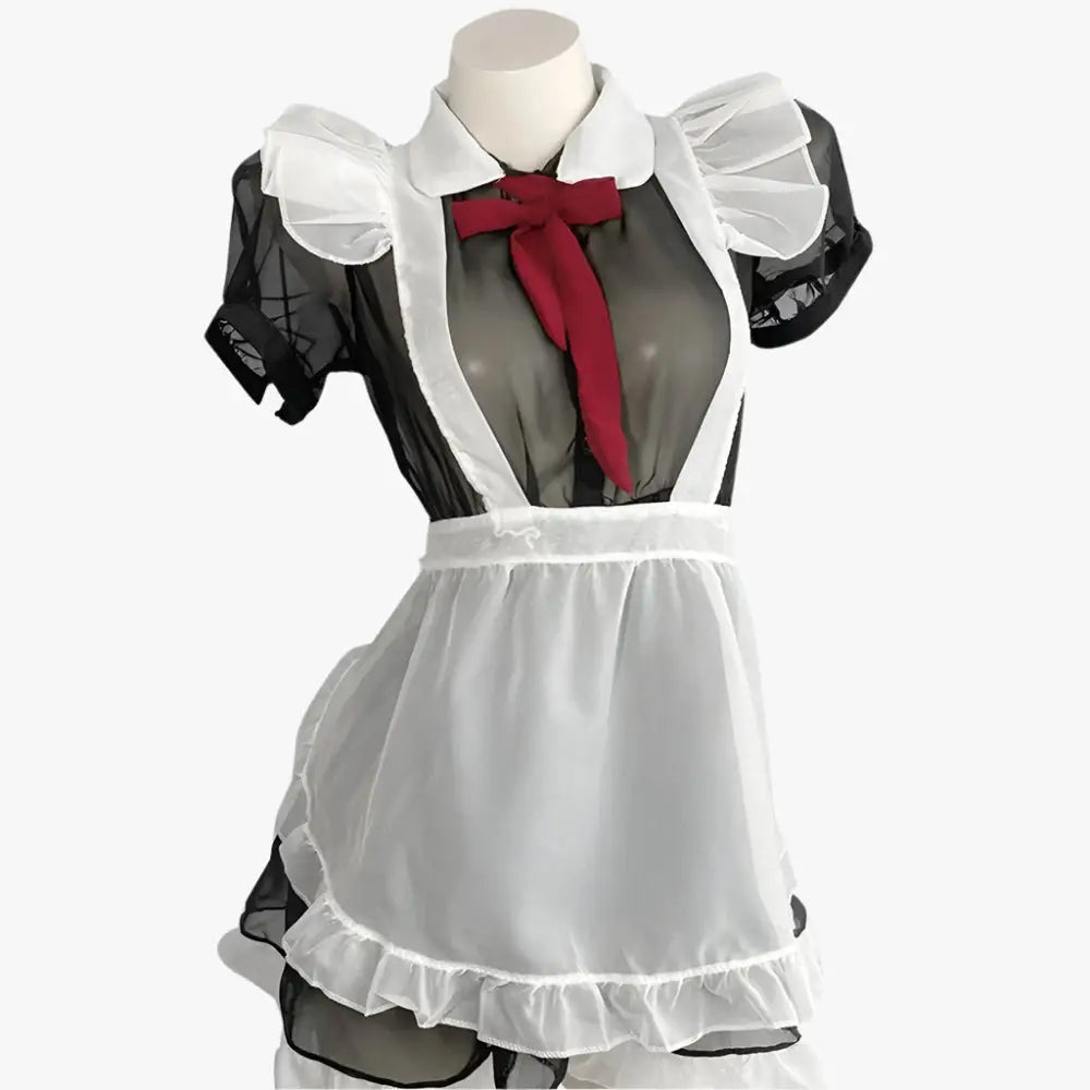 Sheer See-Through Sexy Maid Outfit - Black / One Size - Outfit