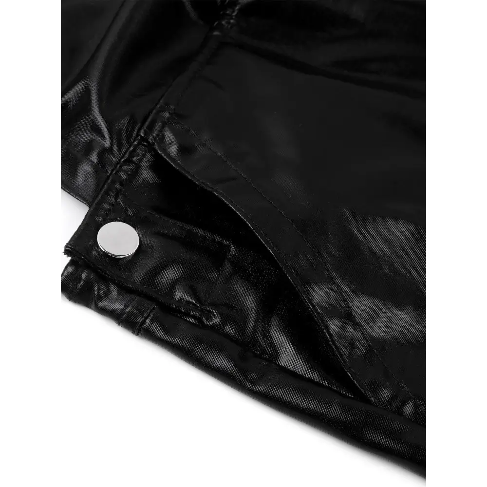 Sexy Men Bodysuit One-piece Wetlook Leather Short Jumpsuit Romper Halloween Carnival Club Modern Playsuit Dancewear