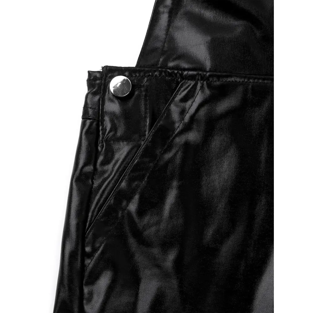 Sexy Men Bodysuit One-piece Wetlook Leather Short Jumpsuit Romper Halloween Carnival Club Modern Playsuit Dancewear