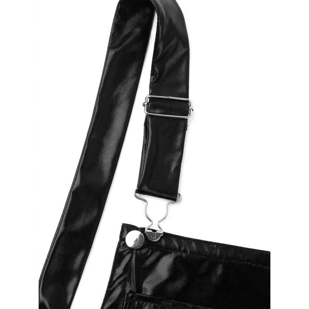 Sexy Men Bodysuit One-piece Wetlook Leather Short Jumpsuit Romper Halloween Carnival Club Modern Playsuit Dancewear