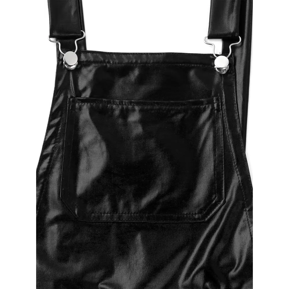 Sexy Men Bodysuit One-piece Wetlook Leather Short Jumpsuit Romper Halloween Carnival Club Modern Playsuit Dancewear
