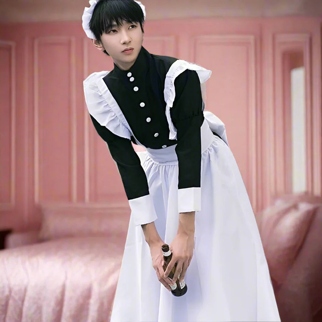 Sissy French Maid Long Dress Men’s Outfit - Outfit